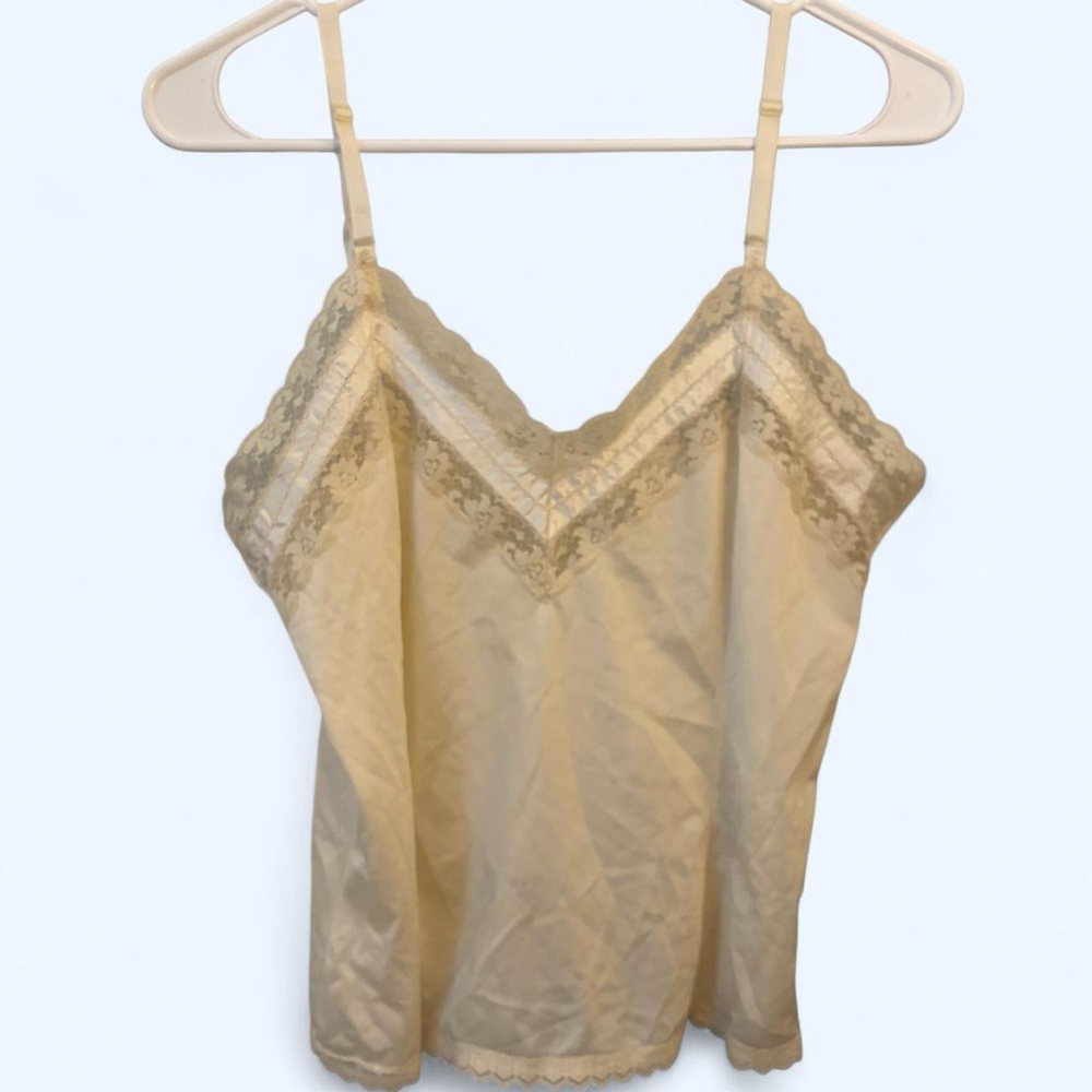 Elegant Cream Lace Trim Cami Top